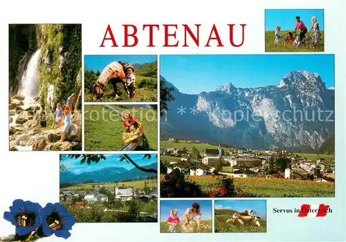 AK / Ansichtskarte Abtenau Wasserfall Pony Sommerrodelbahn Panorama Abtenau