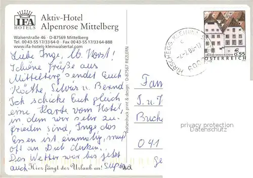AK / Ansichtskarte Mittelberg_Kleinwalsertal Aktiv Hotel Alpenrose Hallenbad Kaminzimmer Mittelberg_Kleinwalsertal
