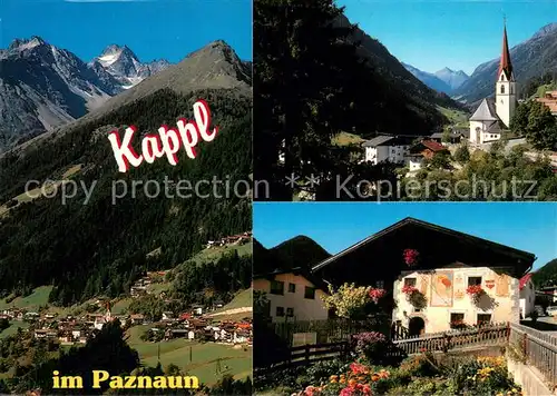 AK / Ansichtskarte Kappl_Tirol mit Fatlarspitze und Kappler Kopf Bemaltes Haus 