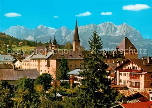 AK / Ansichtskarte Kitzbuehel_Tirol mit Kaisergebirge Kitzbuehel Tirol
