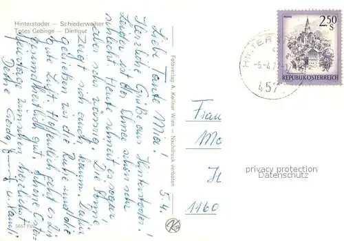 AK / Ansichtskarte Hinterstoder Schiederweiher Totes Gebirge Dietlgut Hinterstoder