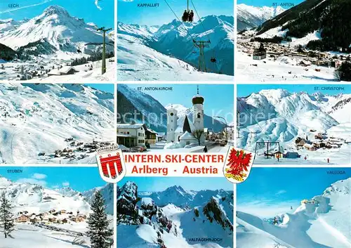 AK / Ansichtskarte Arlberg Lech Kappallift St Anton Kirche St Christoph Stuben Valfagehr Joch Valluga Arlberg