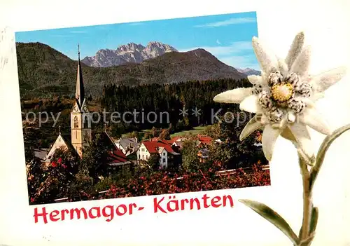 AK / Ansichtskarte Hermagor_Kaernten mit Kirche und Gartnerkofel Hermagor Kaernten
