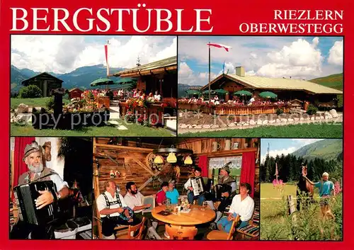 AK / Ansichtskarte Riezlern_Kleinwalsertal_Vorarlberg Bergstueble Ziehharmonikaspieler Gaststube Reiter Riezlern_Kleinwalsertal