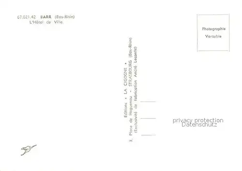 AK / Ansichtskarte Barr_Bas Rhin Hotel de Ville Rathaus Barr Bas Rhin