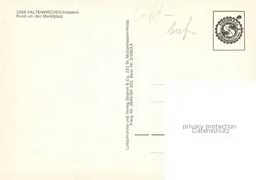 AK / Ansichtskarte Kaltenkirchen_Holstein Rund um den Marktplatz Fliegeraufnahme Kaltenkirchen_Holstein