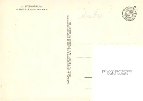 AK / Ansichtskarte Itzehoe Freibad Klosterbrunnen Fliegeraufnahme Itzehoe