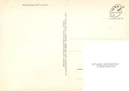 AK / Ansichtskarte List_Sylt Faehre Hafen Nordseebad Fliegeraufnahme List_Sylt