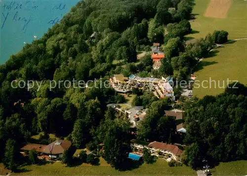 AK / Ansichtskarte Ambach_Starnbergersee Wiedemann Kurzentrum Fliegeraufnahme Ambach_Starnbergersee