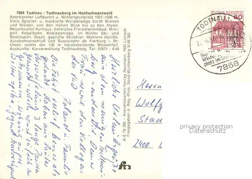 AK / Ansichtskarte Todtnauberg Luftkurort Wintersportplatz im Schwarzwald Fliegeraufnahme Todtnauberg