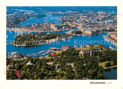AK / Ansichtskarte Stockholm Fliegeraufnahme Stockholm