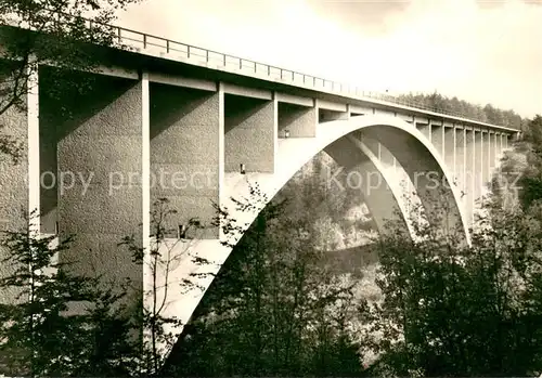 AK / Ansichtskarte Hermsdorf_Thueringen Teufelsbruecke Autobahnbruecke Autobahn Dresden Eisenach Hermsdorf Thueringen