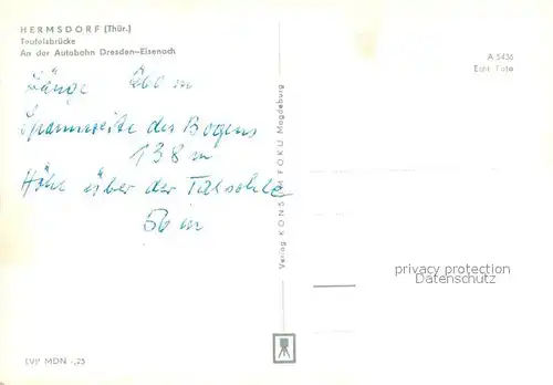 AK / Ansichtskarte Hermsdorf_Thueringen Teufelsbruecke Autobahnbruecke Autobahn Dresden Eisenach Hermsdorf Thueringen