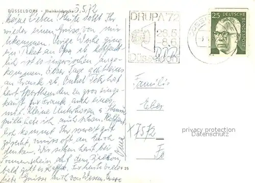 AK / Ansichtskarte Duesseldorf Rheinkniebruecke Duesseldorf