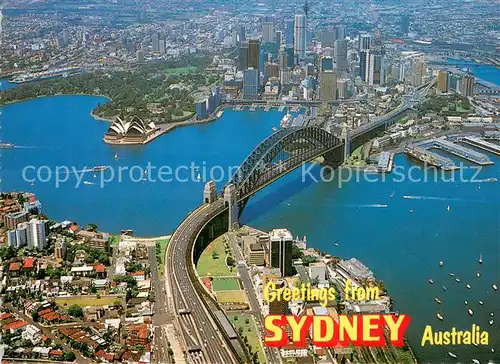 AK / Ansichtskarte Sydney_New_South_Wales Opera House Harbour Bridge and City aerial view Sydney_New_South_Wales