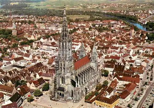 AK / Ansichtskarte Ulm_Donau Ulmer Muenster Hoechste Kirche der Welt Fliegeraufnahme Ulm_Donau