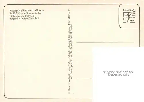 AK / Ansichtskarte Malente Gremsmuehlen Jugendherberge Ohlenhof Kneipp Heilbad Luftkurort Holsteinische Schweiz Fliegeraufnahme Malente Gremsmuehlen