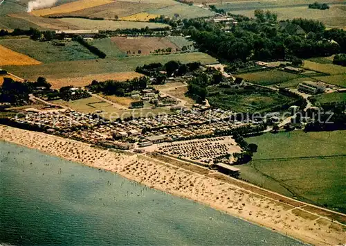 AK / Ansichtskarte Karby_Schwansen Campingplatz Schoenhagen Fliegeraufnahme Karby Schwansen