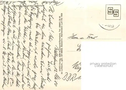 AK / Ansichtskarte Wallenstein Fliegeraufnahme Wallenstein