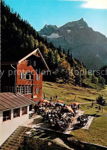 AK / Ansichtskarte Eng_Karwendel Alpengasthof am Grossen Ahornboden mit Eiskar und Spitzkar Karwendelgebirge Eng_Karwendel