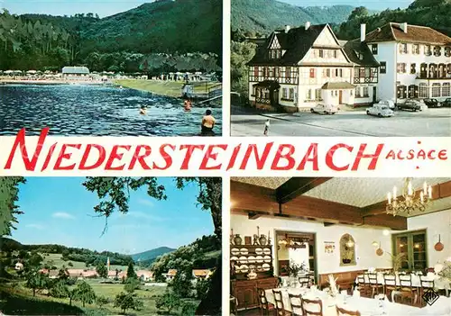 AK / Ansichtskarte Niedersteinbach_Bas Rhin Hotel Au Cheval Blanc Piscine Paysage Niedersteinbach_Bas Rhin