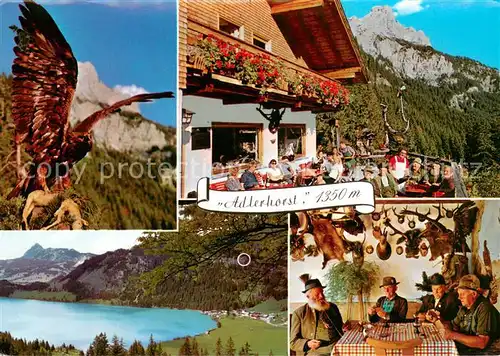 AK / Ansichtskarte Nesselwaengle_Tirol Alpengasthof Adlerhorst Panorama Tannheimer Tal Hallersee Adler Nesselwaengle_Tirol