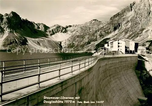 AK / Ansichtskarte Luenersee_Vorarlberg Staumauer Douglashuette Berghuette Alpen Luenersee Vorarlberg