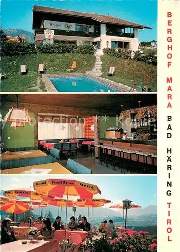 AK / Ansichtskarte Bad_Haering_Tirol Berghof Mara Swimming Pool Gastraum Terrasse Bad_Haering_Tirol