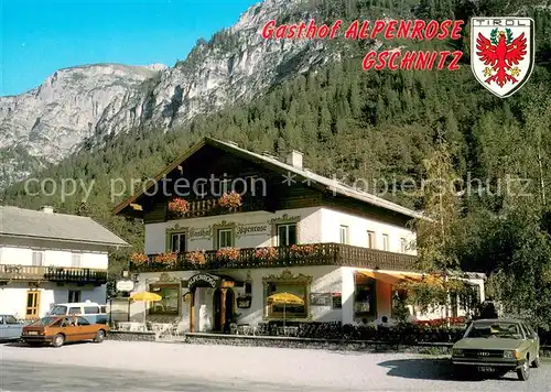 AK / Ansichtskarte Gschnitz_Tirol Gasthof Alpenrose Wappen Gschnitz Tirol