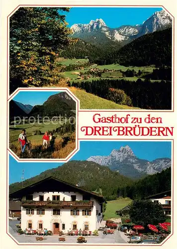 AK / Ansichtskarte Unken Gasthof Zu den drei Bruedern Landschaftspanorama Alpen Wandern Unken