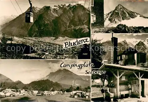 AK / Ansichtskarte Bludenz_Vorarlberg Campingplatz Seeberger Bergbahn Alpenpanorama Bludenz Vorarlberg