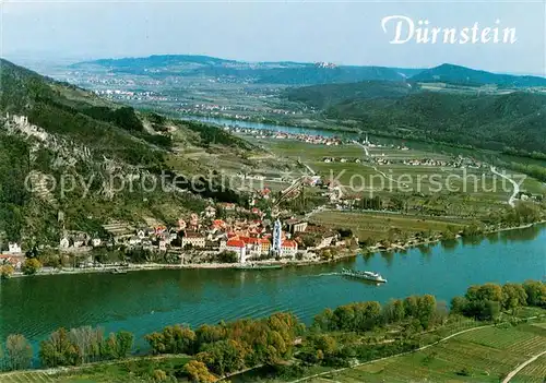 AK / Ansichtskarte Duernstein_Wachau Panorama Blick ueber die Donau Fliegeraufnahme Duernstein_Wachau