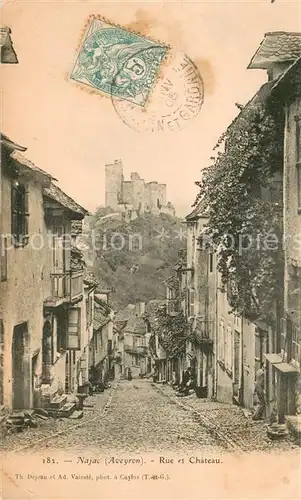 AK / Ansichtskarte Najac Rue et chateau Najac