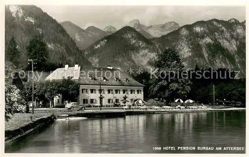 AK / Ansichtskarte Burgau_Attersee_Salzkammergut Hotel Pension am See Alpen Burgau_Attersee