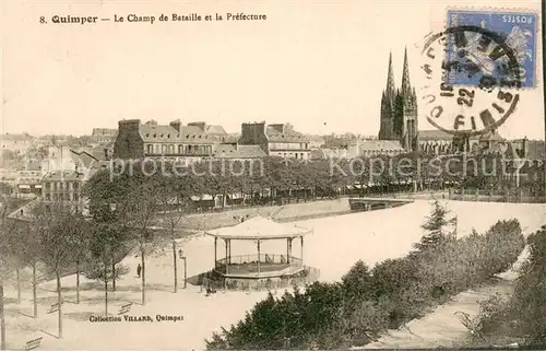 AK / Ansichtskarte Quimper Champ de Bataille et la Prefecture Quimper