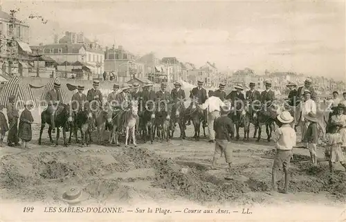 AK / Ansichtskarte Les_Sables d_Olonne Sur la plage Course aux Anes Les_Sables d_Olonne