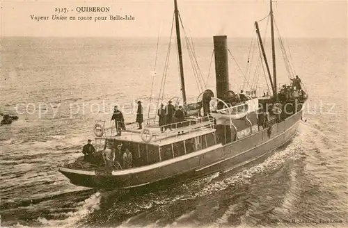 AK / Ansichtskarte Quiberon_Morbihan Vapeur Union en route pour Belle Isle Quiberon Morbihan