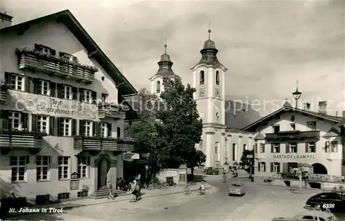 AK / Ansichtskarte St_Johann_Tirol Zentrum Post Telegraphenamt Gasthof Kirche St_Johann_Tirol