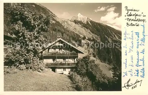 AK / Ansichtskarte Brandberg_Tirol Pension Schrofen Zillertaler Alpen Brandberg Tirol