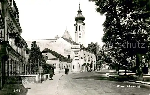 AK / Ansichtskarte Grinzing_Wien Hauptstrasse Kirche Grinzing Wien