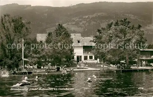 AK / Ansichtskarte Bodensdorf_Ossiacher_See Strandpension Linde Ansicht vom See aus Bodensdorf_Ossiacher_See