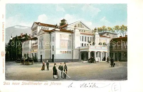AK / Ansichtskarte Meran_Merano Neues Stadttheater Kuenstlerkarte Litho Meran Merano