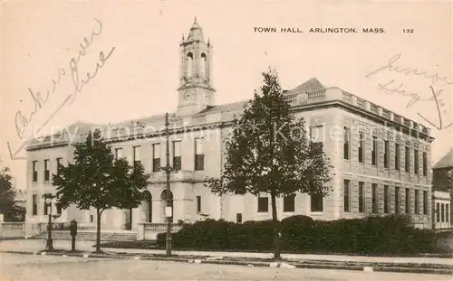 AK / Ansichtskarte Arlington_Massachusetts Town Hall Arlington Massachusetts