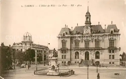 AK / Ansichtskarte Tarbes Hotel de Ville Poste Monument Tarbes