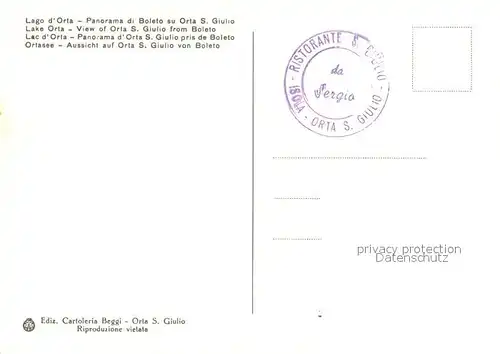 AK / Ansichtskarte Lago_d`Orta Panoram di Boleto Lago d`Orta