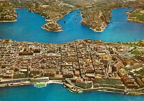 AK / Ansichtskarte Malta Fliegeraufnahme Valetta and Grand Harbour Malta
