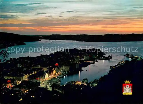 AK / Ansichtskarte Bergen_Norwegen Vagem ved natt Bergen Norwegen