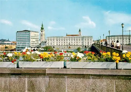 AK / Ansichtskarte Linz_Donau Partie an der Donaubruecke Linz_Donau
