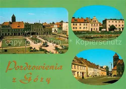 AK / Ansichtskarte Gora Plac Boleslawa Chrobrego   zabudowa z XVII XVIII w. Ulica 1 Maja zabytkowe kamieniczki Platz Historische Gebaeude Gora