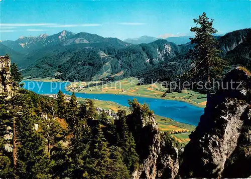 AK / Ansichtskarte Weissensee_Kaernten Blick von der Weissen Wand mit Gailtaler und Karnische Alpen Weissensee Kaernten